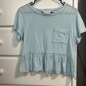 Light blue francesca’s cropped top